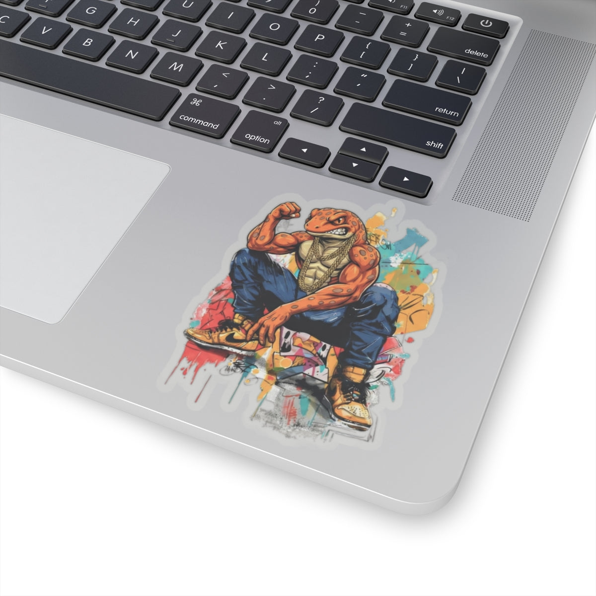 Salamander Fight Club Graffiti Sticker — Neon Street Art Kiss-Cut Decal