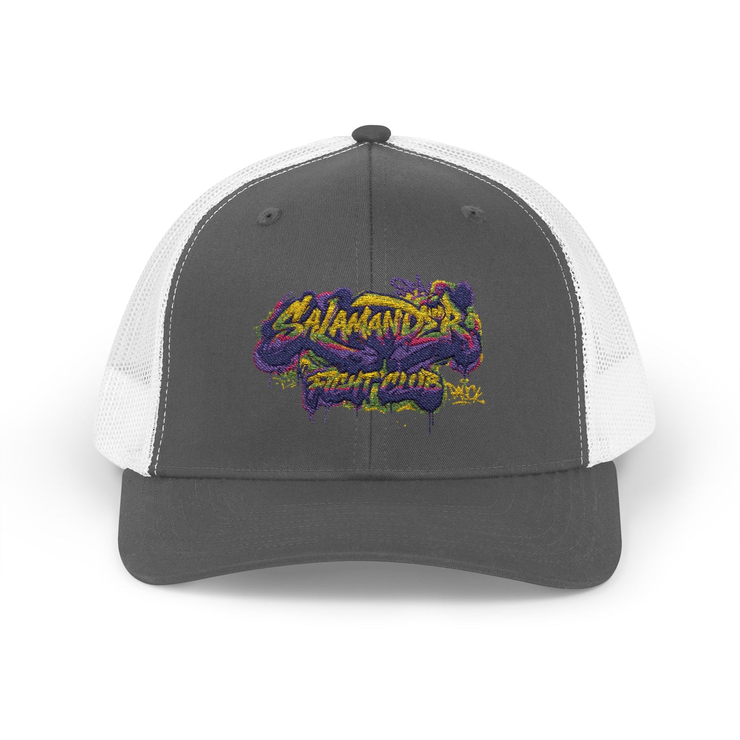 Salamander Fight Club Embroidered Snapback Trucker Hat - Y2K Streetwear Hat
