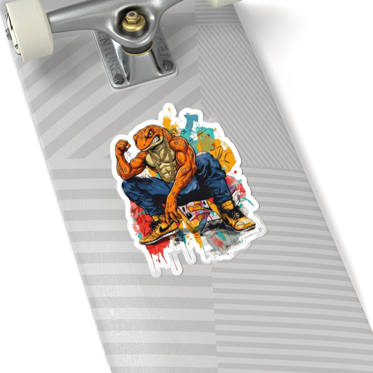 Salamander Fight Club Graffiti Sticker — Neon Street Art Kiss-Cut Decal