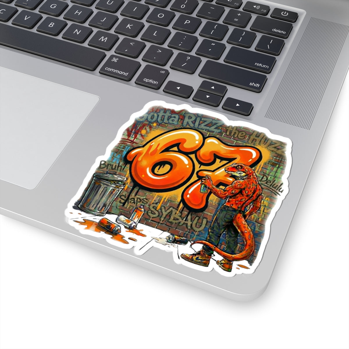 Salamander Fight Club Graffiti Sticker — Neon Street Art Kiss-Cut Decal