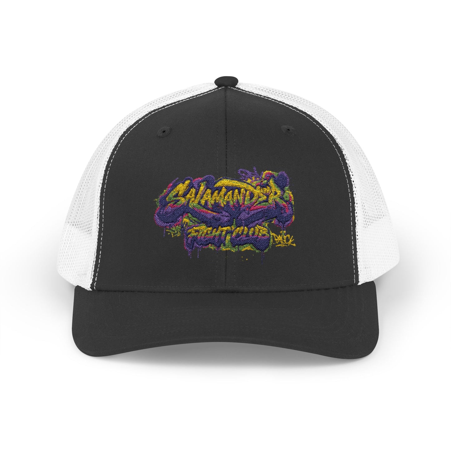 Salamander Fight Club Embroidered Snapback Trucker Hat - Y2K Streetwear Hat