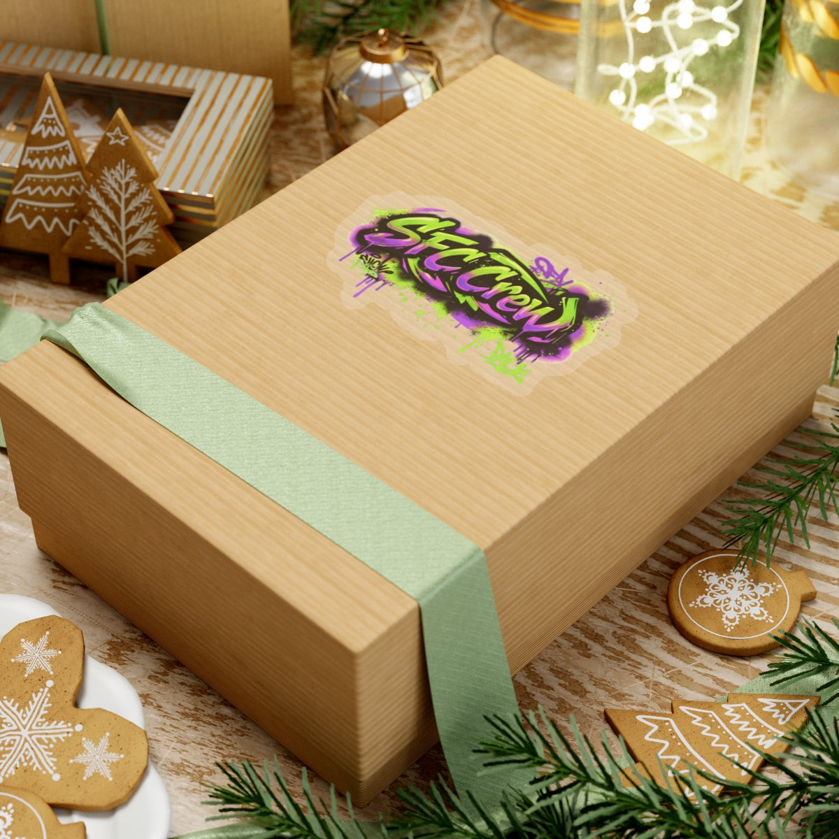 SFC Crew Graffiti Sticker — Neon Street Art Kiss-Cut Decal