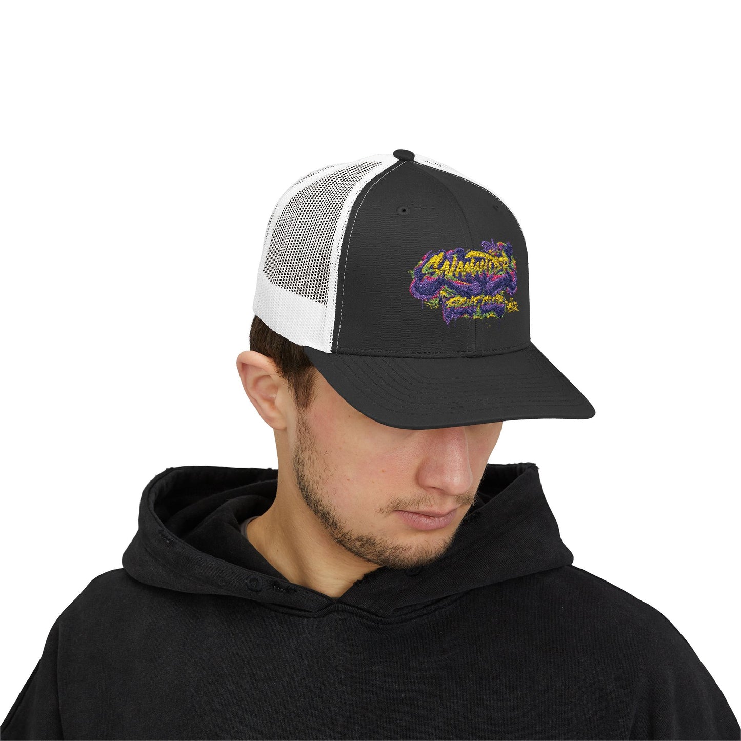 Salamander Fight Club Embroidered Snapback Trucker Hat - Y2K Streetwear Hat
