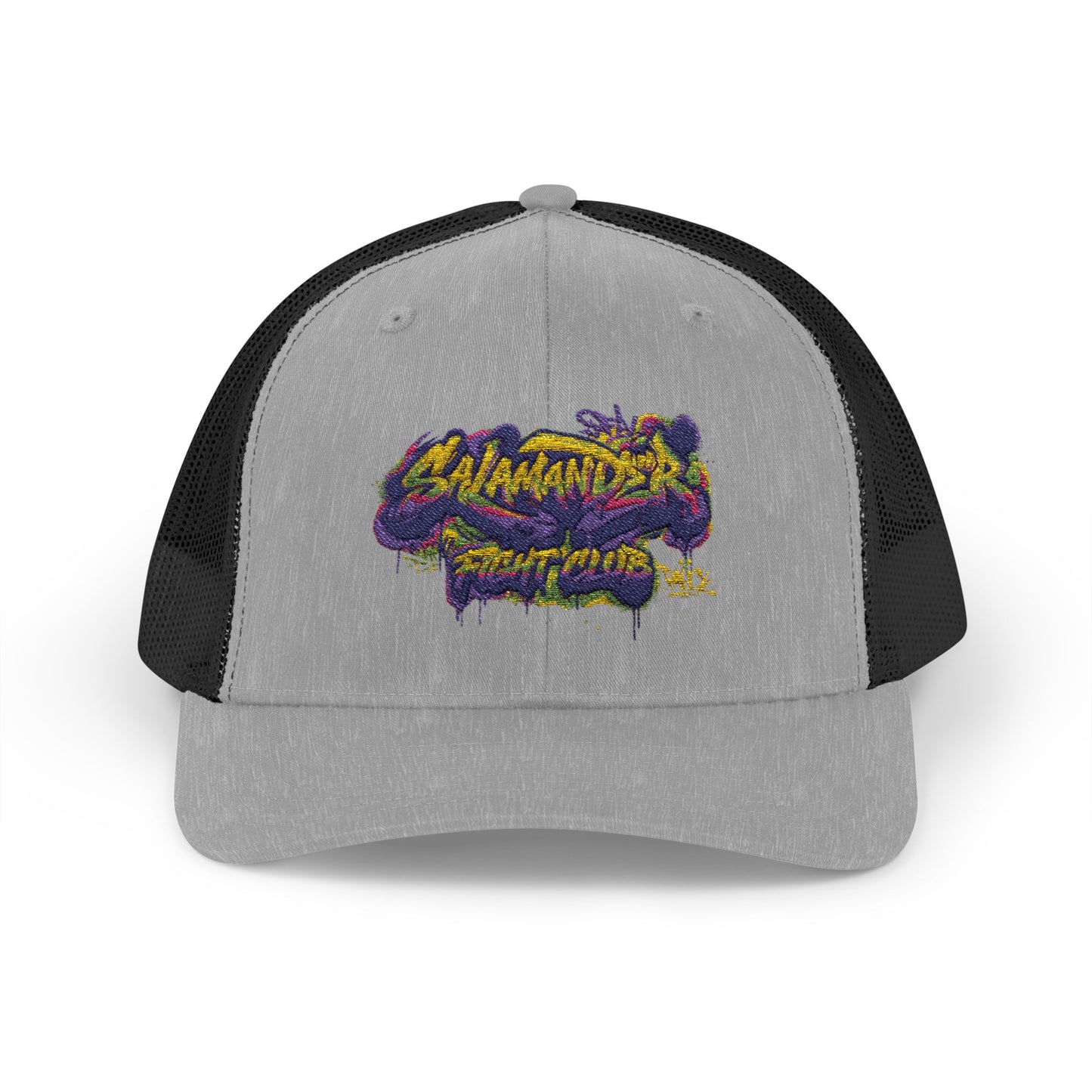 Salamander Fight Club Embroidered Snapback Trucker Hat - Y2K Streetwear Hat