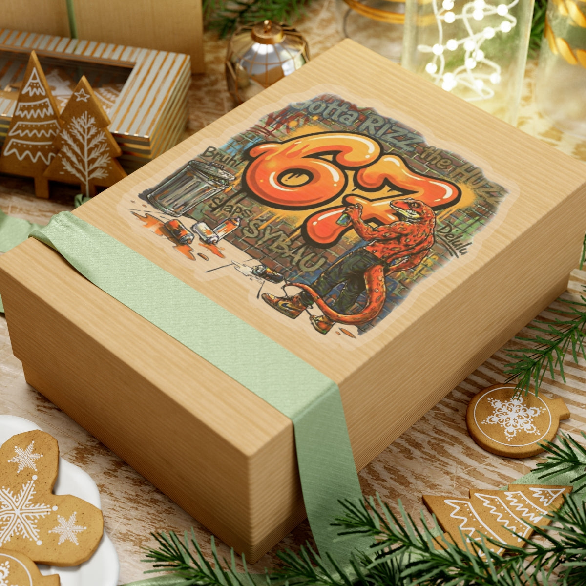 Salamander Fight Club Graffiti Sticker — Neon Street Art Kiss-Cut Decal