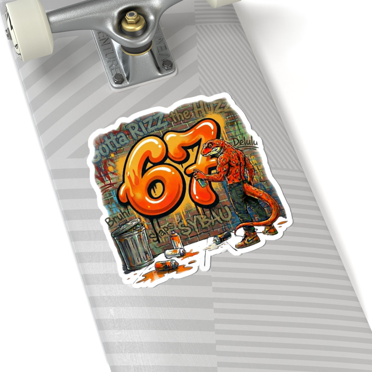 Salamander Fight Club Graffiti Sticker — Neon Street Art Kiss-Cut Decal