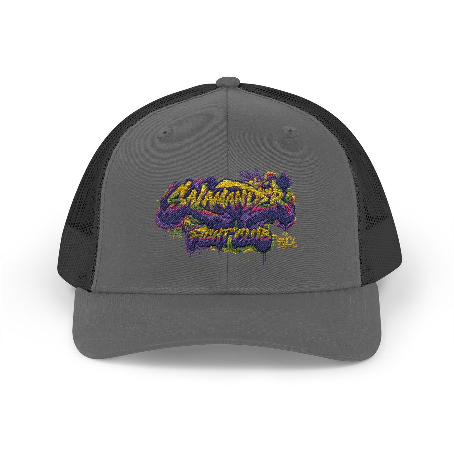 Salamander Fight Club Embroidered Snapback Trucker Hat - Y2K Streetwear Hat