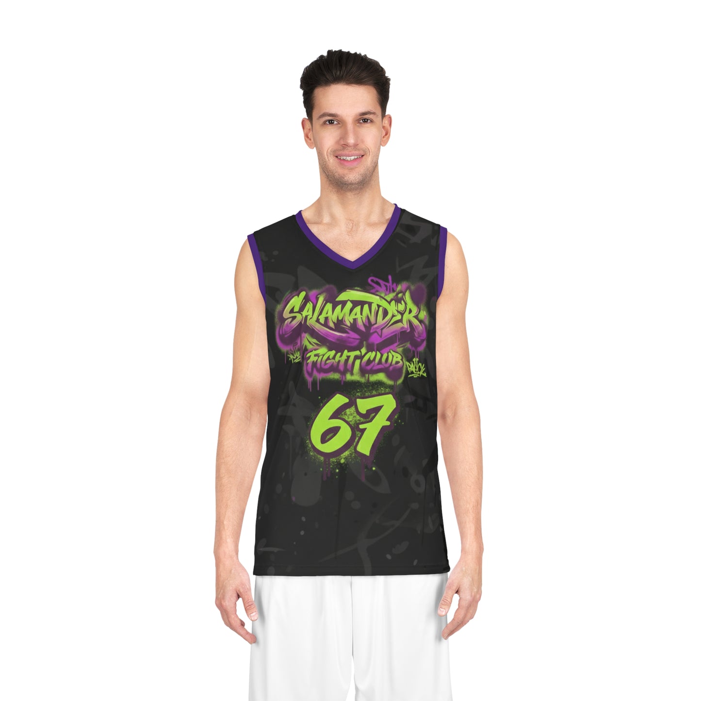 Salamander Fight Club Graffiti 67 Basketball Jersey