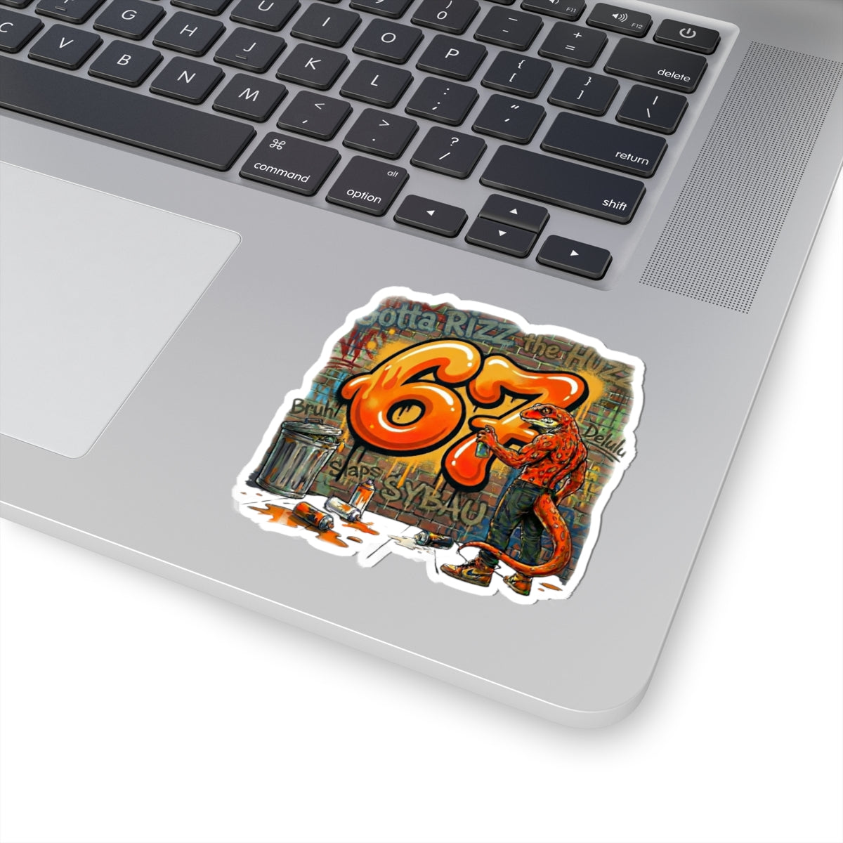 Salamander Fight Club Graffiti Sticker — Neon Street Art Kiss-Cut Decal