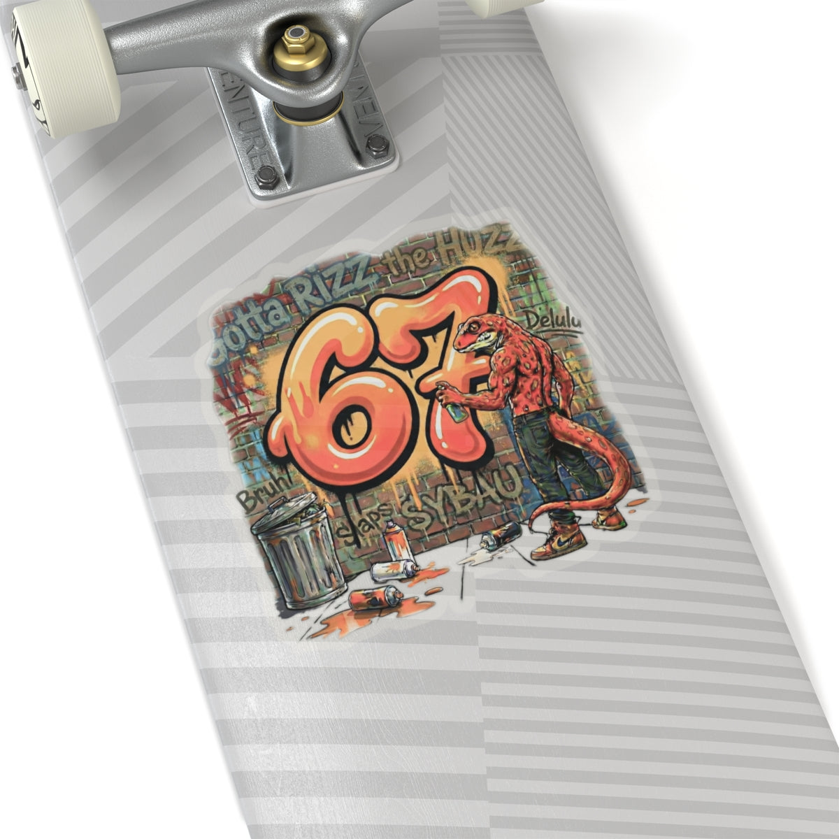 Salamander Fight Club Graffiti Sticker — Neon Street Art Kiss-Cut Decal