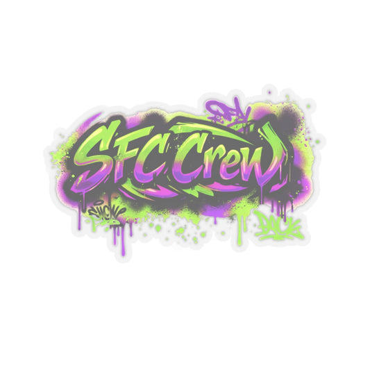 SFC Crew Graffiti Sticker — Neon Street Art Kiss-Cut Decal